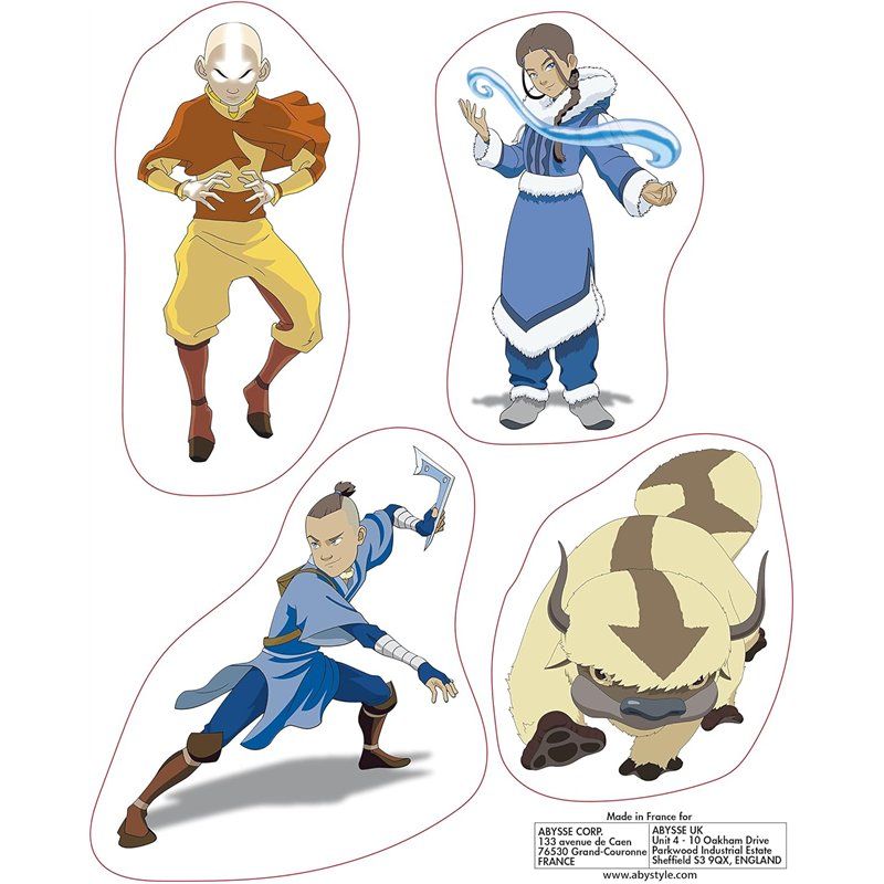 Folha de Autocolantes (Stickers) - Avatar The Last Airbender